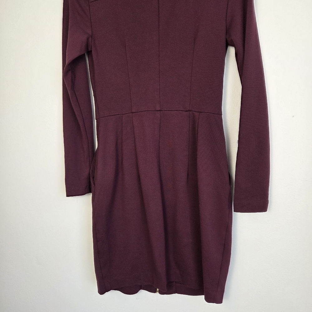 Dynamite Purple Sheath Dress Long Sleeve V-Neck - Picture 12 of 12